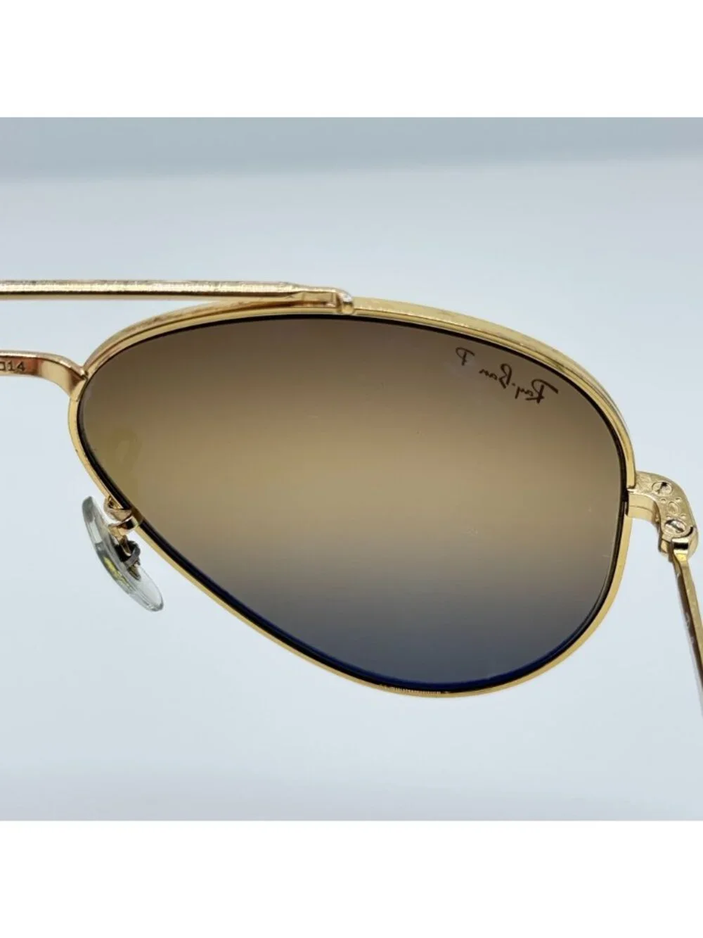 Ray Ban Sunglasses RB 3625 9196/G5 Aviator Gold Polarized Italy 58-14-135